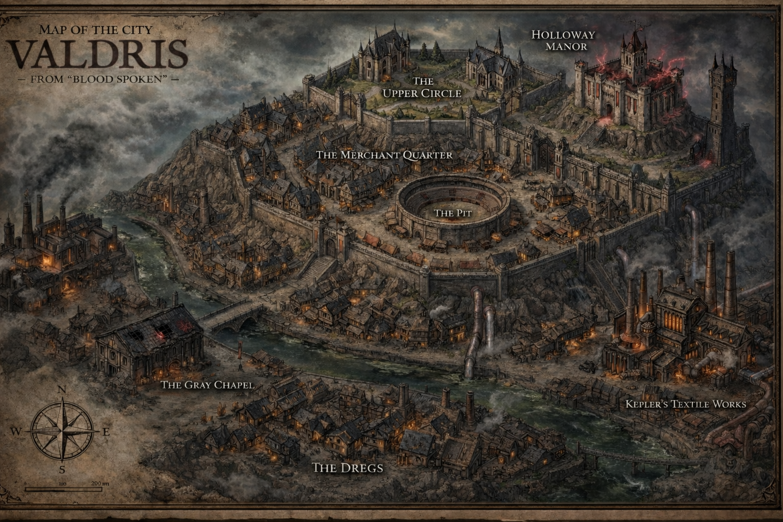 Map of Valdris from Blood Spoken